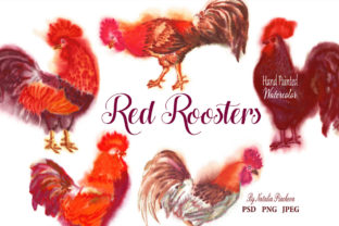 Download Red Roosters Red Watercolor Clipart - Watercolor Collection