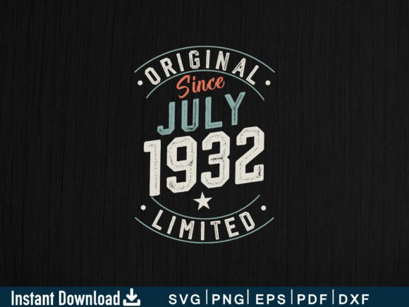 Download July 1932 Gifts 92nd Birthday Design - 1932 Collection