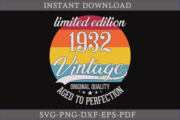 Download Vintage 1932 Aged to Perfection SVG File - Premium Bundle