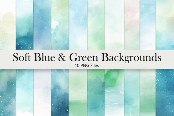 Download Pastel Watercolor Blu &amp; Mint Backgrounds - Watercolor Collection