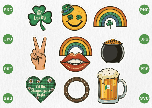 Download Retro St. Patrick’s Day Lucky Vibes PNG - St. patrick Collection