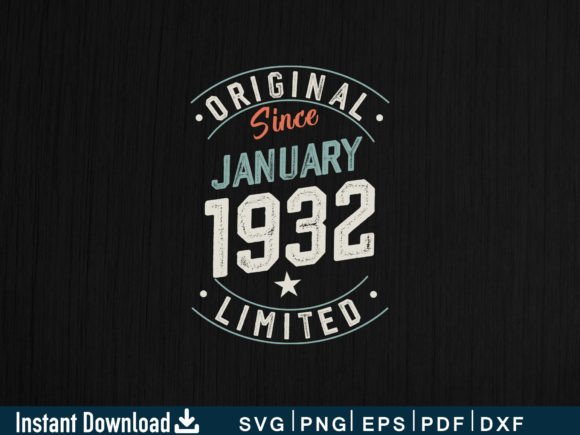 Download January 1932 Gifts 92nd Birthday Design - 1932 Collection