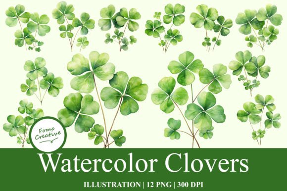 Download Watercolor Clovers Clipart - Watercolor Collection