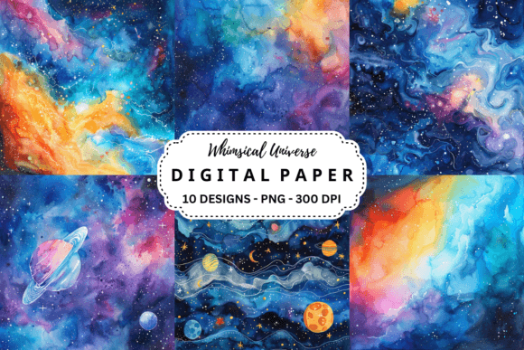 Download Watercolor Whimsical Universe Background - Watercolor Collection