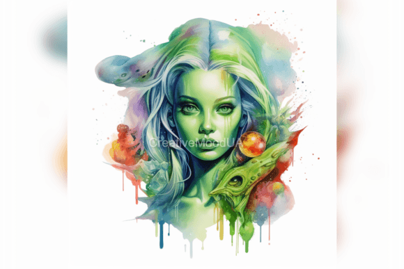 Download Aliens. Watercolor. PNG - Watercolor Collection