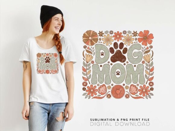 Download Dog Mama Mother's Day Retro PNG File - Premium Resources